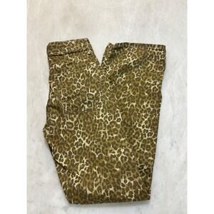 ZARA Women Leopard Print Wide Leg Jeans Pants Size 4